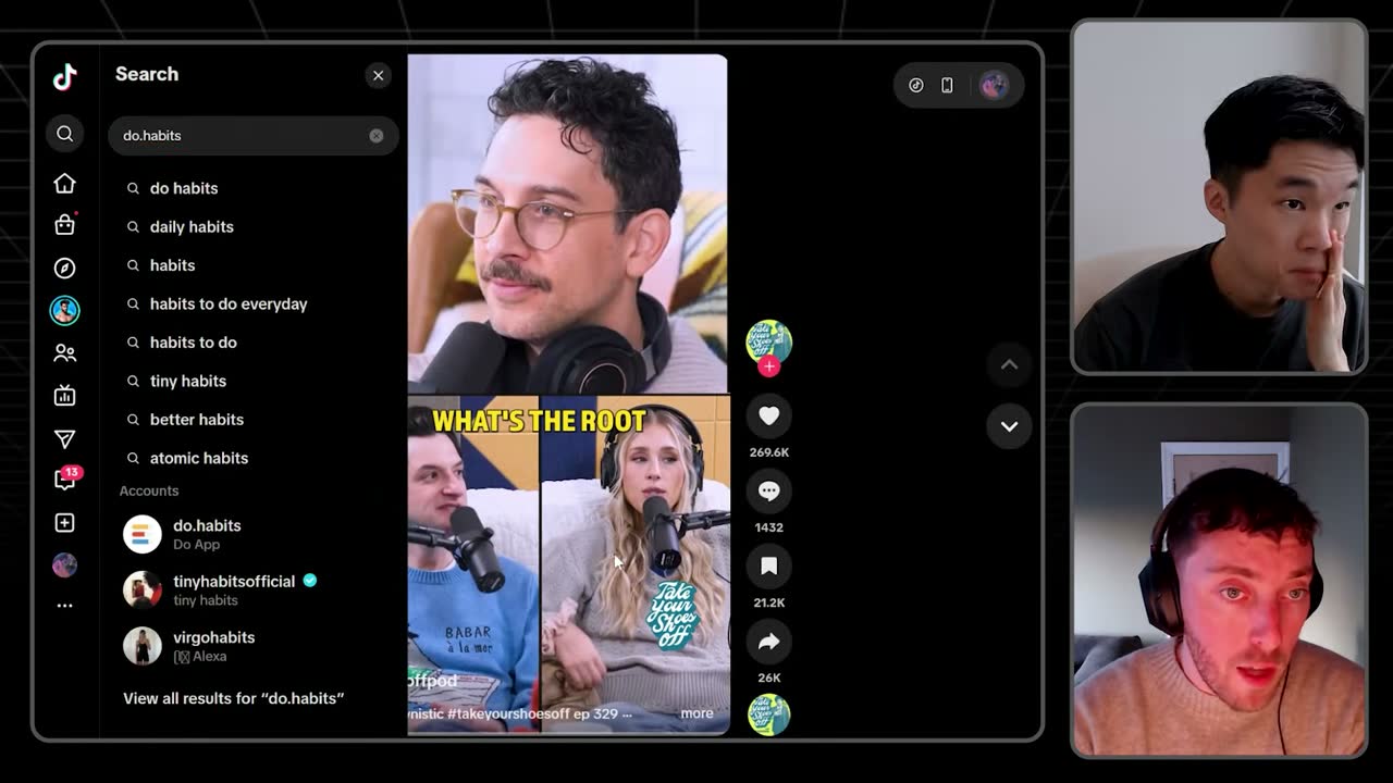 TikTok search for "do.habits" surfaces the Do App account, home to its UGC-style videos.