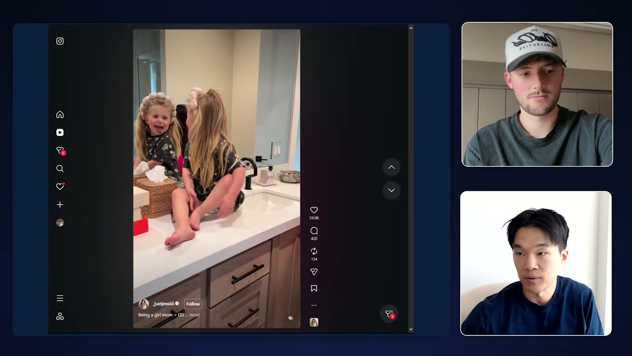 Instagram reel by influencer justjessiii, 59.9K likes, which drove hundreds of Cal AI promo-code uses.