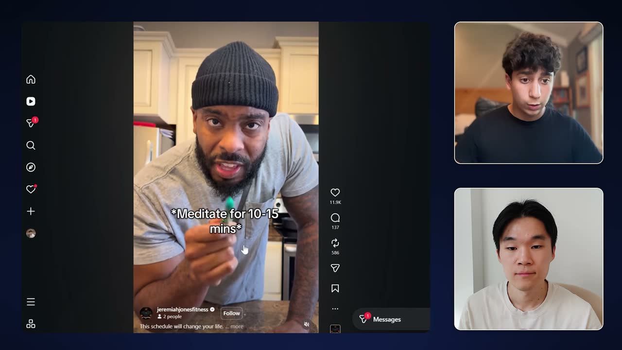 Example influencer reel by jeremiahjonesfitness (11.9K likes) showing the routine-style video that integrates the app.